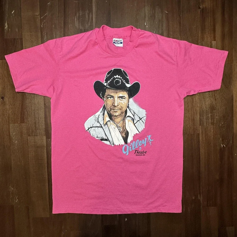 VTG Gilley's Theatre Shirt Mens Large Pink Branson MO Country Western USA 80-90s